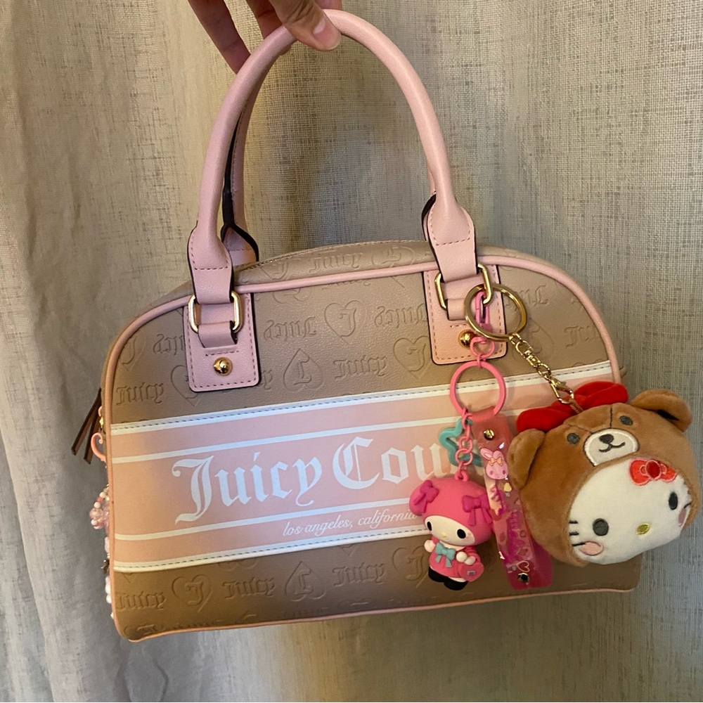 Juicy Couture Pink and Tan Shoulder Bag